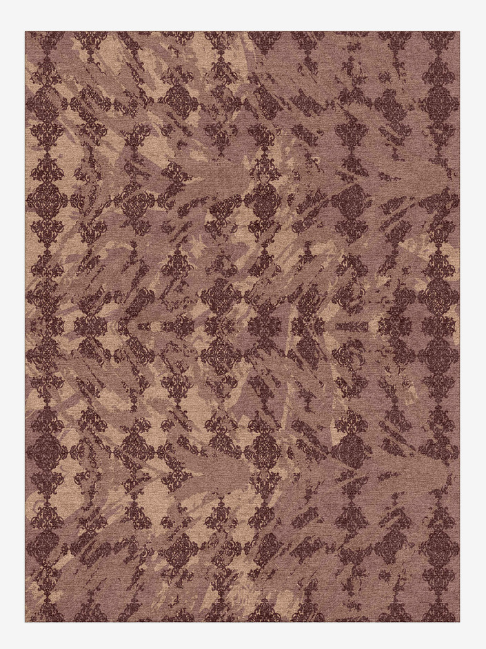 Scrolling Damask Vintage Rectangle Hand Knotted Tibetan Wool Custom Rug by Rug Artisan