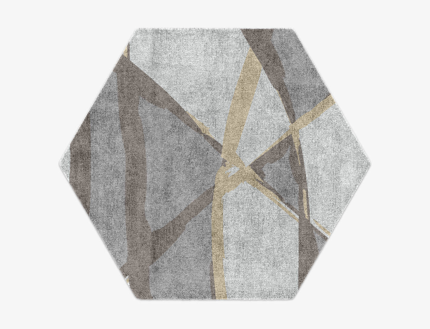 Scumble Modern Art Hexagon Hand Knotted Bamboo Silk Custom Rug by Rug Artisan