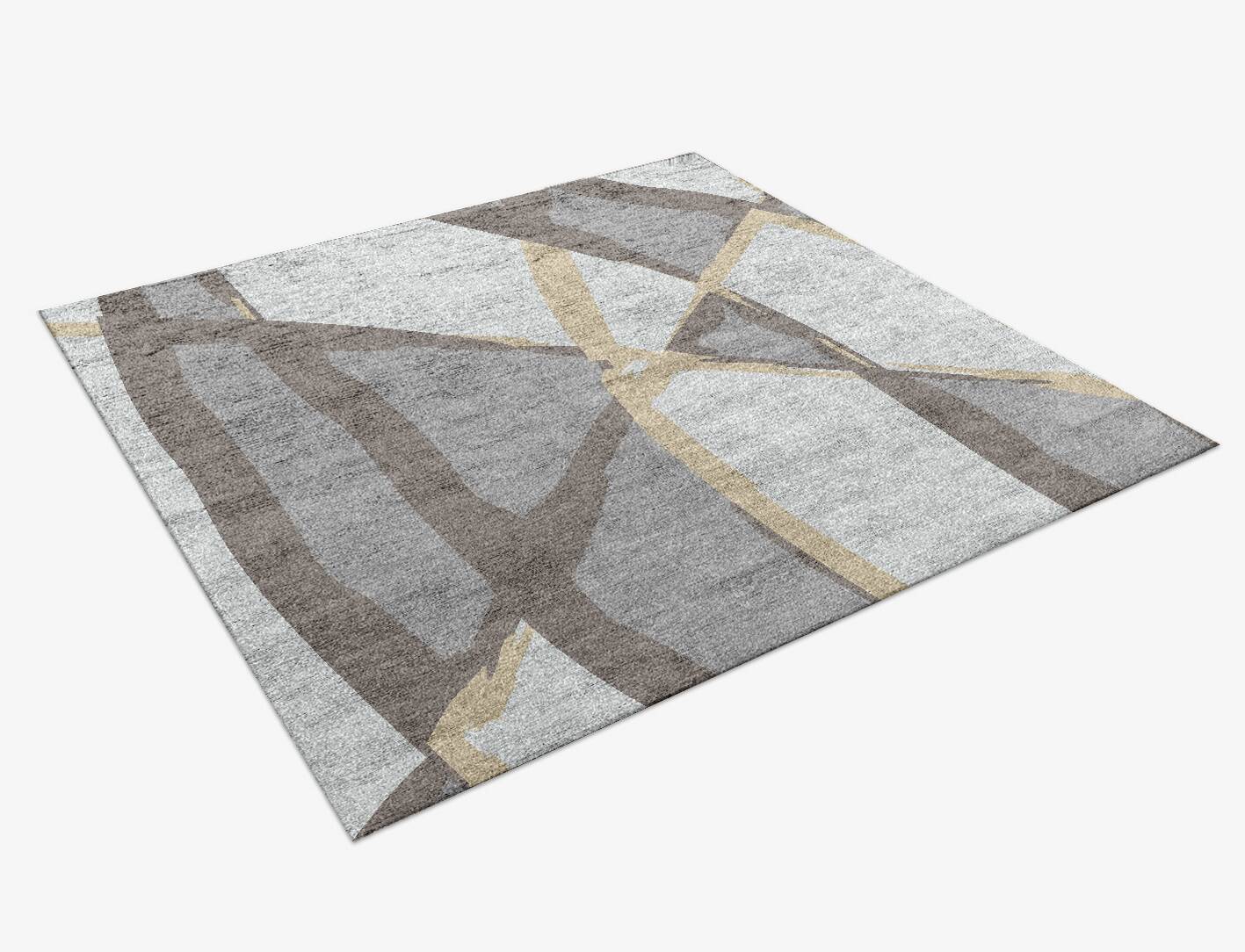 Scumble Modern Art Square Hand Knotted Bamboo Silk Custom Rug by Rug Artisan