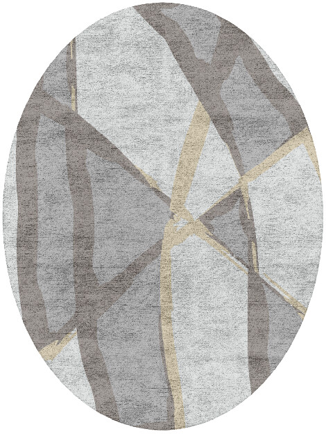 Scumble Modern Art Oval Hand Tufted Bamboo Silk Custom Rug by Rug Artisan
