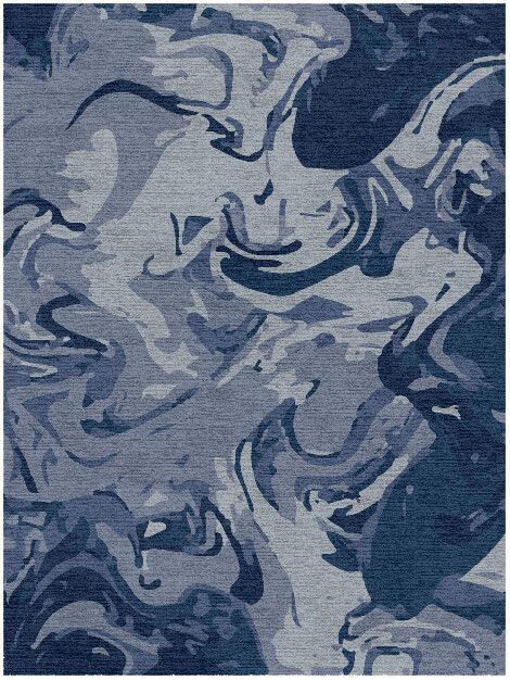 Sea Storm Surface Art Rectangle Hand Knotted Tibetan Wool Custom Rug by Rug Artisan