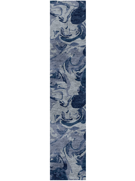 Sea Storm Surface Art Runner Hand Knotted Bamboo Silk Custom Rug by Rug Artisan