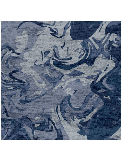 Sea Storm Surface Art Square Hand Knotted Bamboo Silk Custom Rug by Rug Artisan