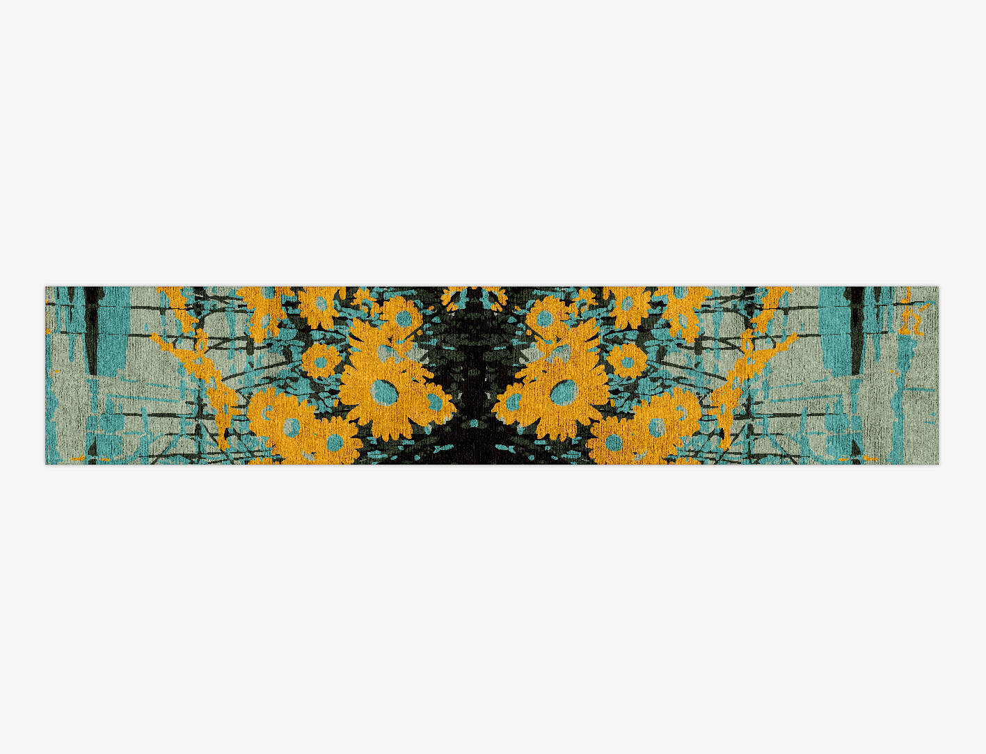 Sea View Floral Runner Hand Knotted Bamboo Silk Custom Rug by Rug Artisan