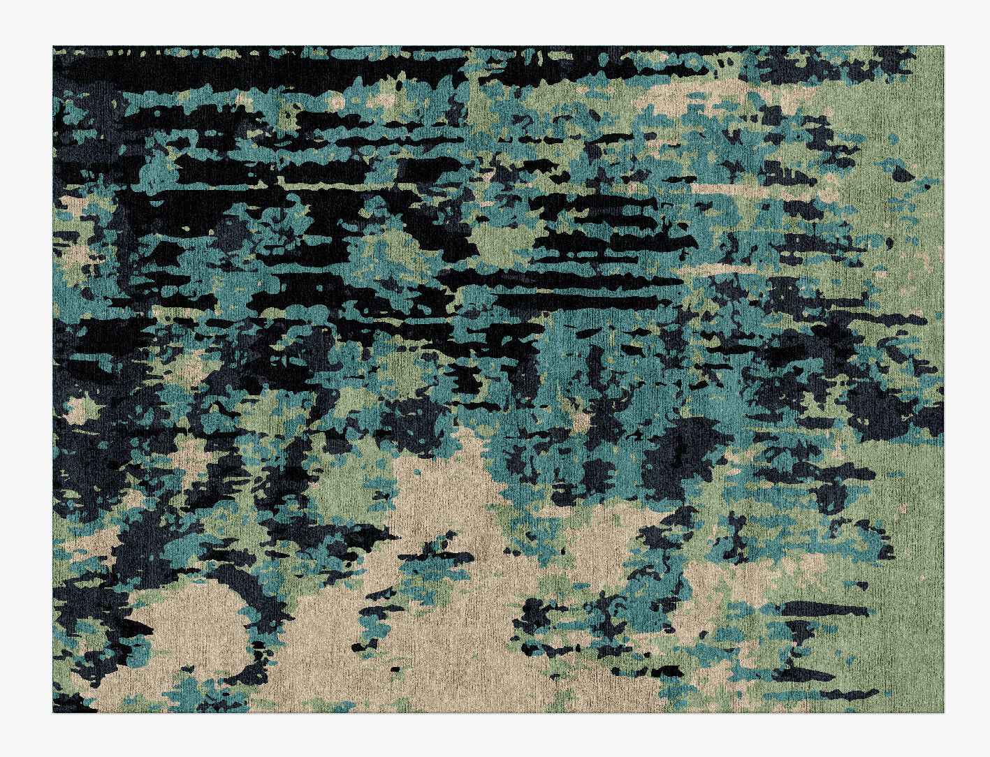 Seabed Surface Art Rectangle Hand Knotted Bamboo Silk Custom Rug by Rug Artisan