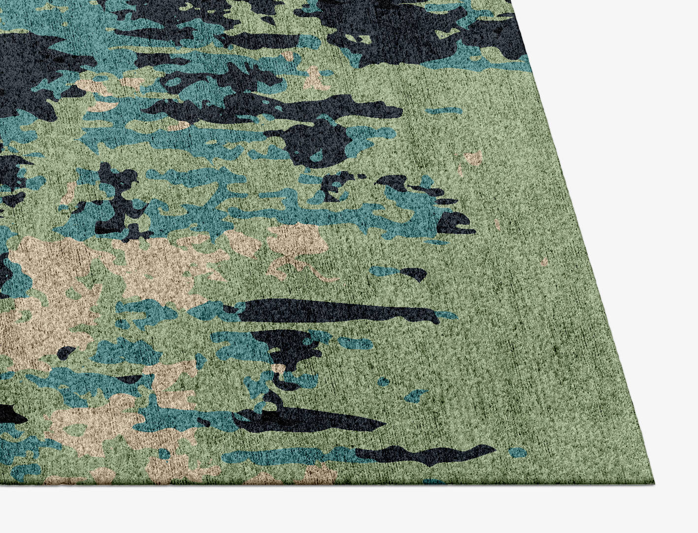 Seabed Surface Art Rectangle Hand Knotted Bamboo Silk Custom Rug by Rug Artisan