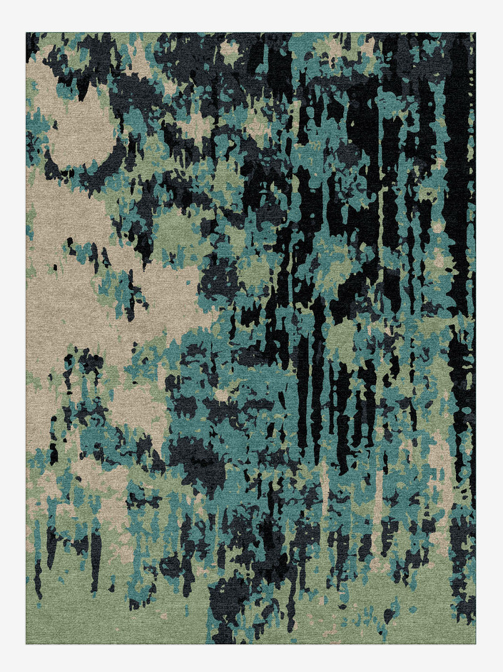 Seabed Surface Art Rectangle Hand Knotted Tibetan Wool Custom Rug by Rug Artisan