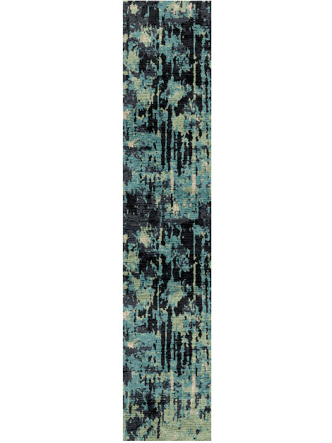 Seabed Surface Art Runner Hand Knotted Bamboo Silk Custom Rug by Rug Artisan