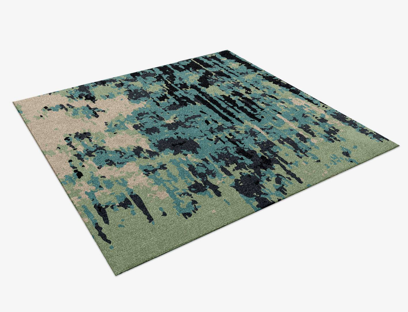 Seabed Surface Art Square Hand Knotted Tibetan Wool Custom Rug by Rug Artisan