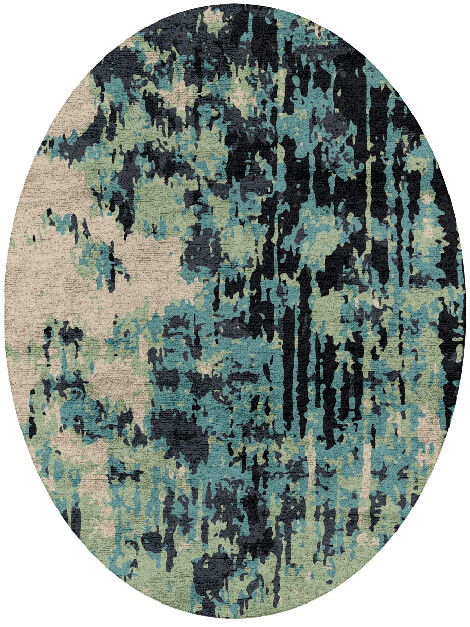 Seabed Surface Art Oval Hand Tufted Bamboo Silk Custom Rug by Rug Artisan