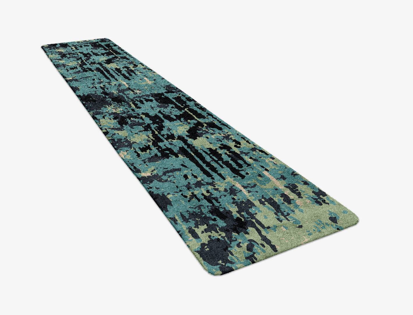 Seabed Surface Art Runner Hand Tufted Bamboo Silk Custom Rug by Rug Artisan