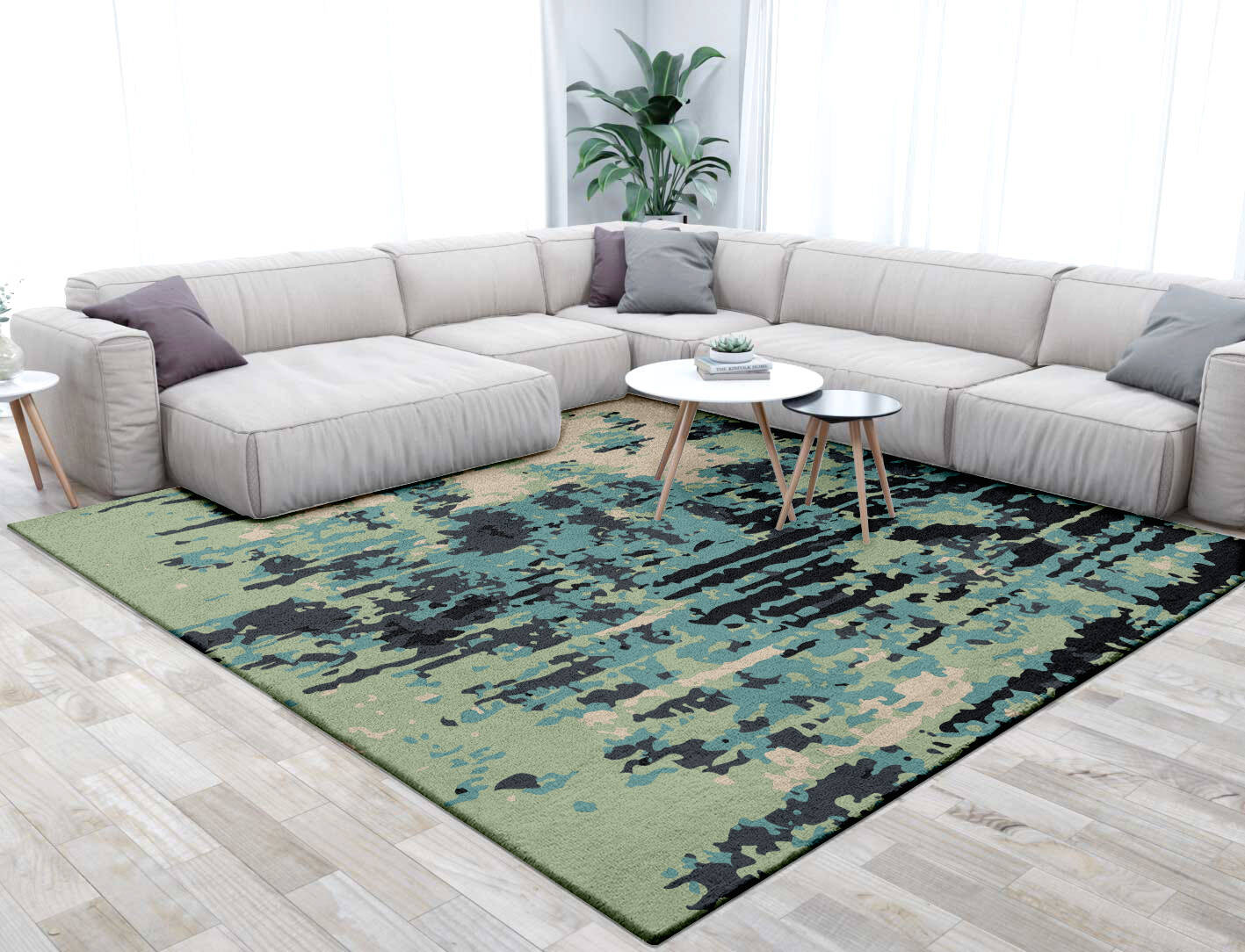 Seabed Surface Art Square Hand Tufted Pure Wool Custom Rug by Rug Artisan
