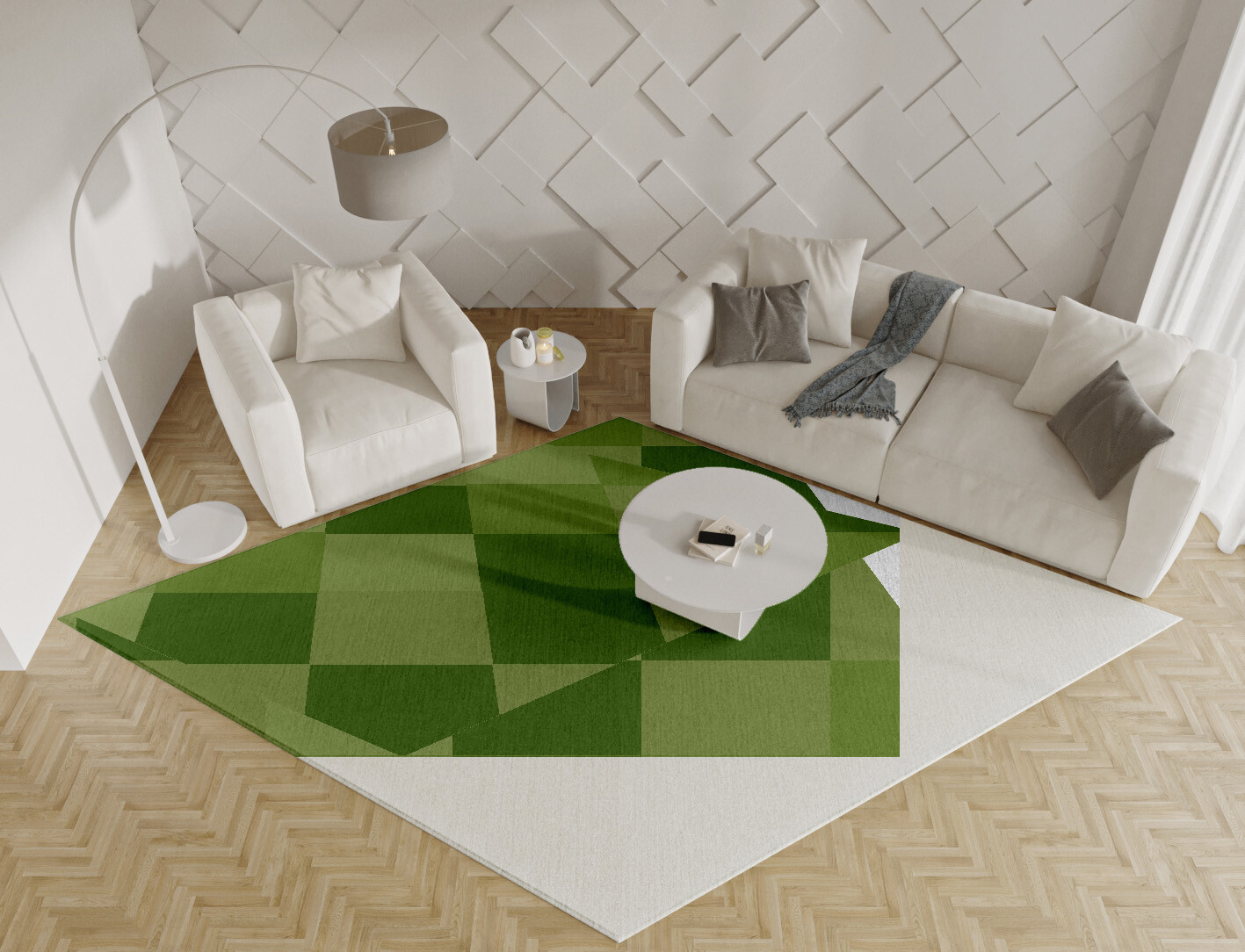Seahorse Geometric Diamond Hand Tufted Pure Wool Custom Rug by Rug Artisan