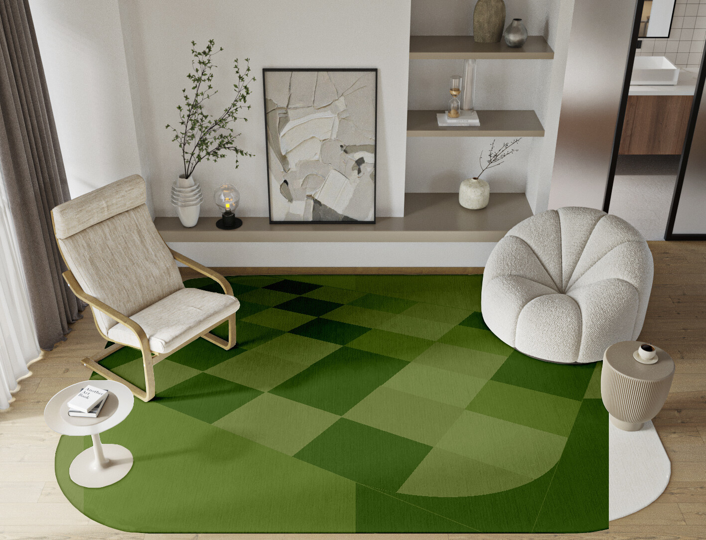 Seahorse Geometric Oblong Hand Tufted Pure Wool Custom Rug by Rug Artisan