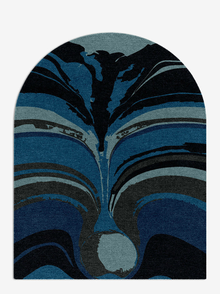 Seamount Modern Art Arch Hand Knotted Tibetan Wool Custom Rug by Rug Artisan