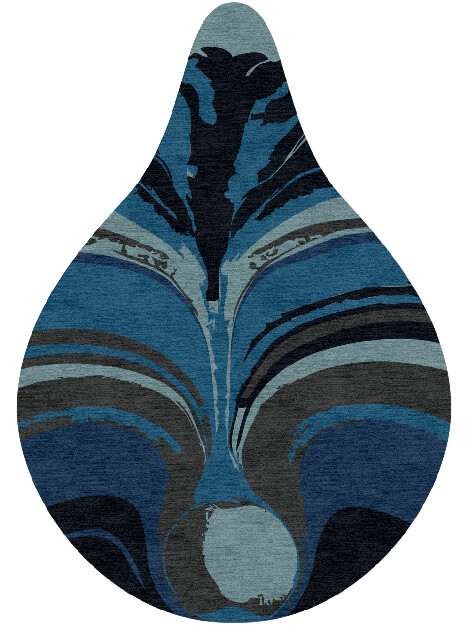Seamount Modern Art Drop Hand Knotted Tibetan Wool Custom Rug by Rug Artisan