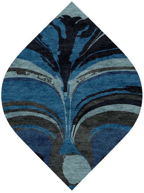 Seamount Modern Art Ogee Hand Knotted Bamboo Silk Custom Rug by Rug Artisan
