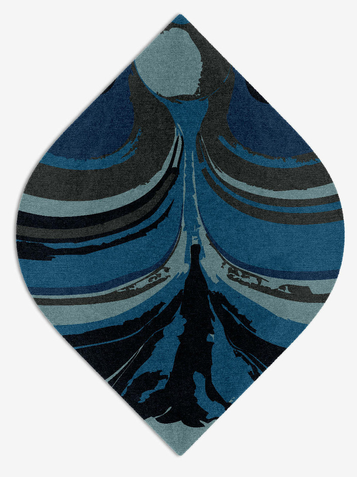 Seamount Modern Art Ogee Hand Knotted Tibetan Wool Custom Rug by Rug Artisan
