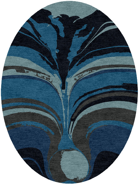 Seamount Modern Art Oval Hand Knotted Tibetan Wool Custom Rug by Rug Artisan