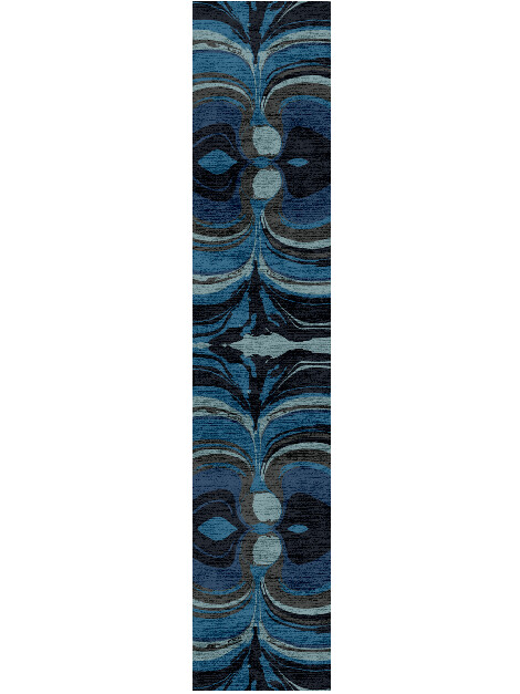 Seamount Modern Art Runner Hand Knotted Bamboo Silk Custom Rug by Rug Artisan