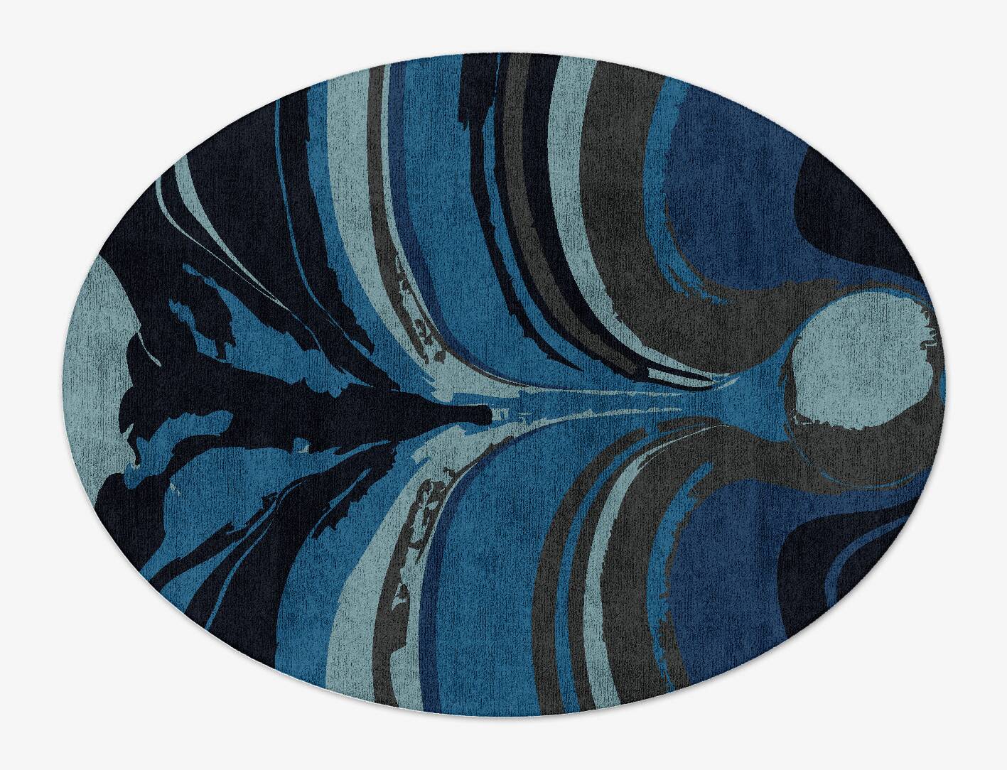 Seamount Modern Art Oval Hand Tufted Bamboo Silk Custom Rug by Rug Artisan