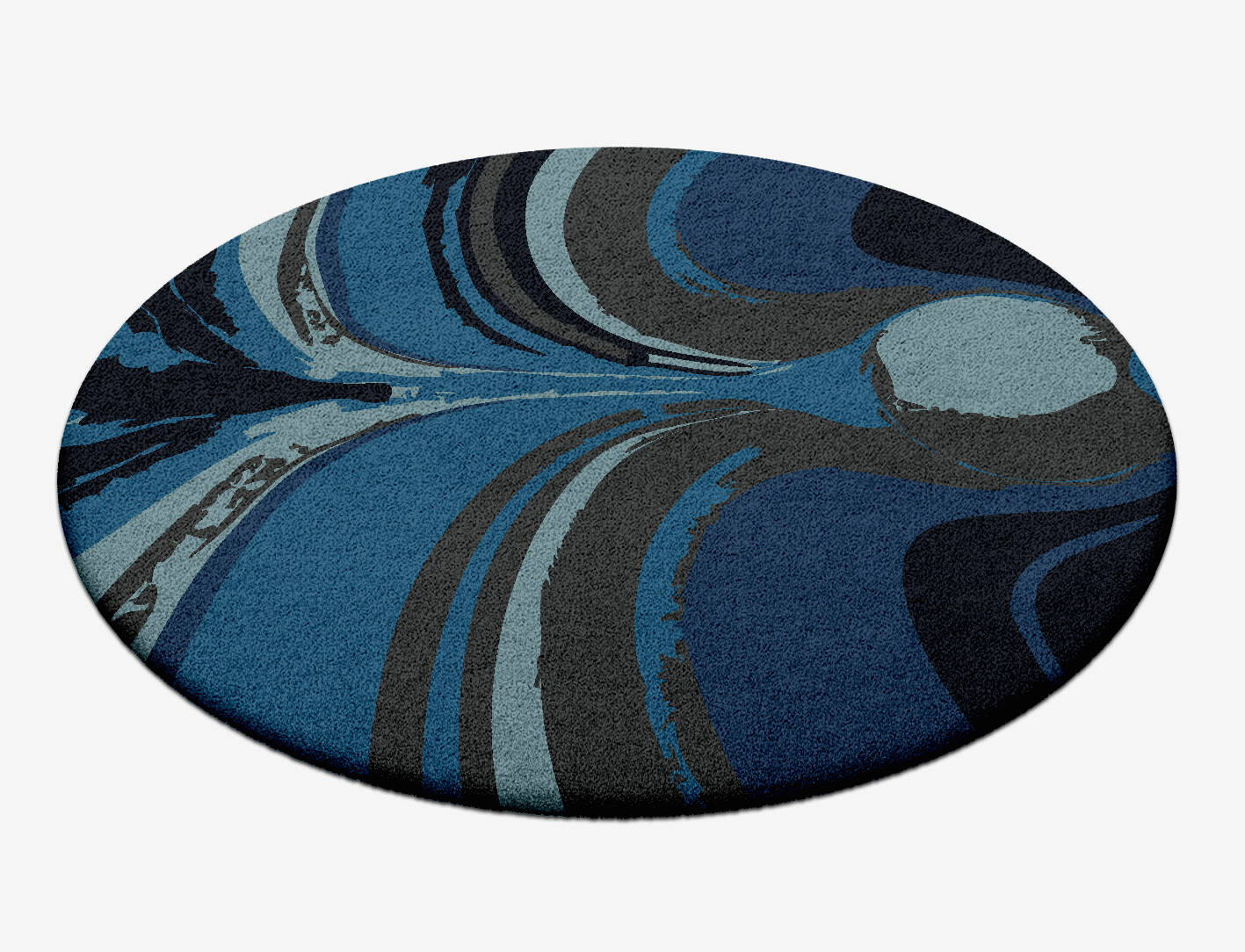 Seamount Modern Art Round Hand Tufted Pure Wool Custom Rug by Rug Artisan