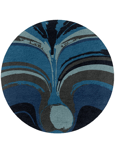 Seamount Modern Art Round Hand Tufted Pure Wool Custom Rug by Rug Artisan