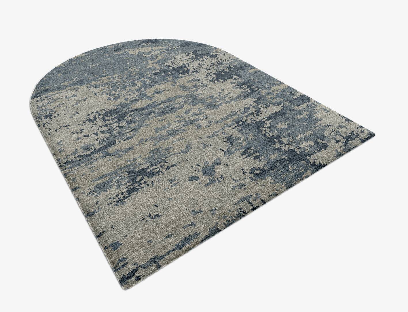 Seascape Brush Strokes Arch Hand Knotted Tibetan Wool Custom Rug by Rug Artisan