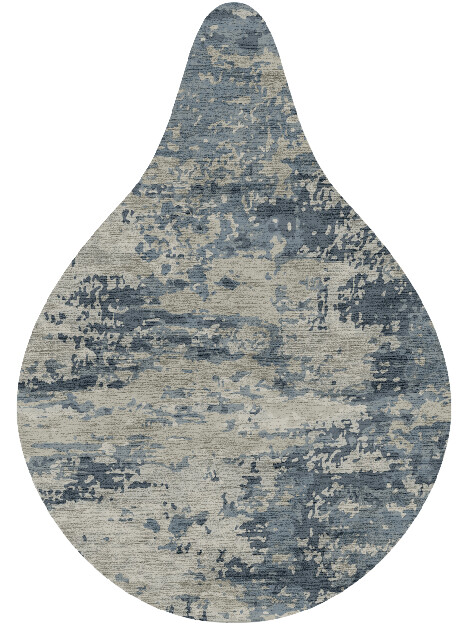 Seascape Brush Strokes Drop Hand Knotted Bamboo Silk Custom Rug by Rug Artisan