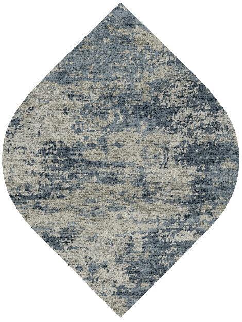 Seascape Brush Strokes Ogee Hand Knotted Bamboo Silk Custom Rug by Rug Artisan