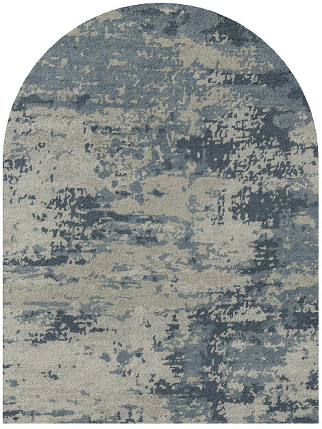 Seascape Brush Strokes Arch Hand Tufted Pure Wool Custom Rug by Rug Artisan