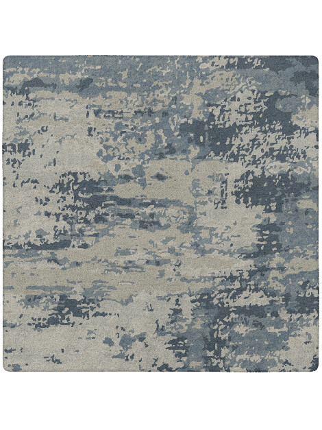 Seascape Brush Strokes Square Hand Tufted Pure Wool Custom Rug by Rug Artisan
