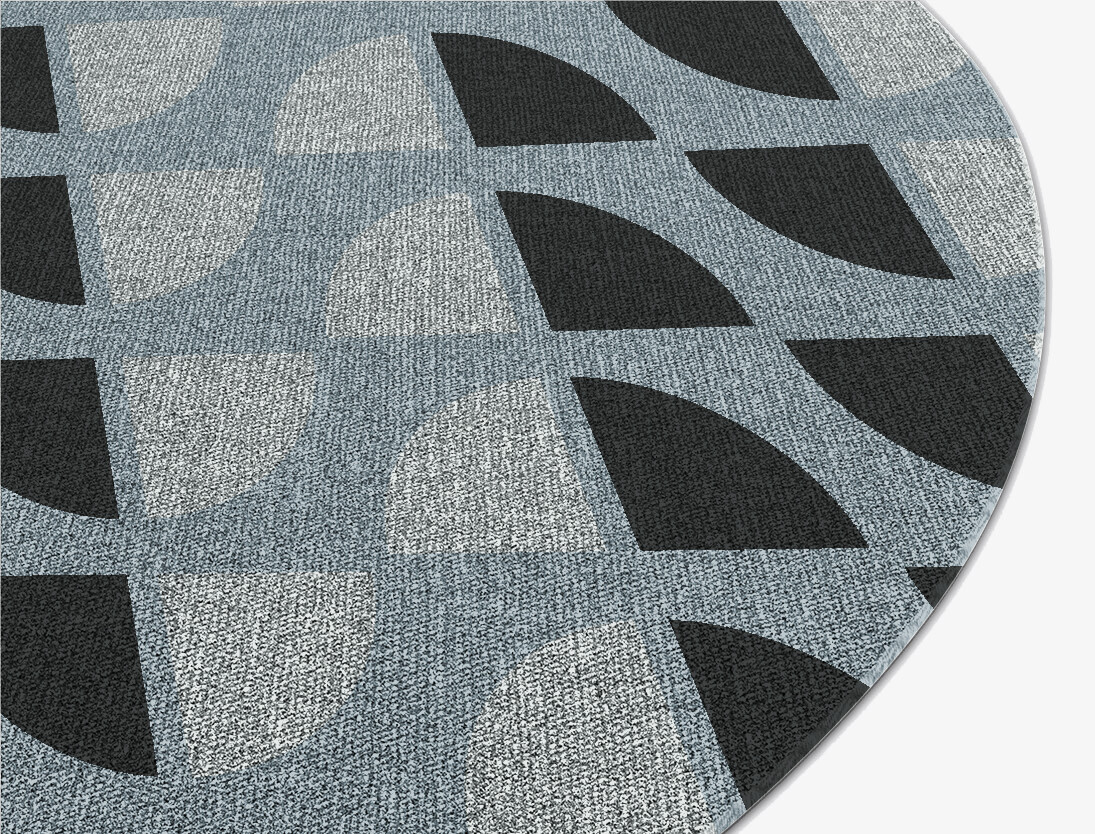 Sectors Geometric Oval Flatweave New Zealand Wool Custom Rug by Rug Artisan