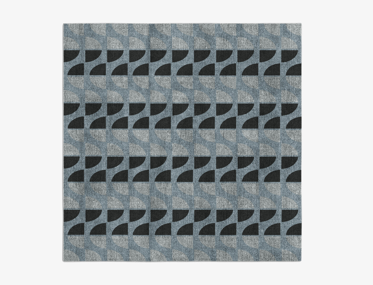 Sectors Geometric Square Flatweave Bamboo Silk Custom Rug by Rug Artisan