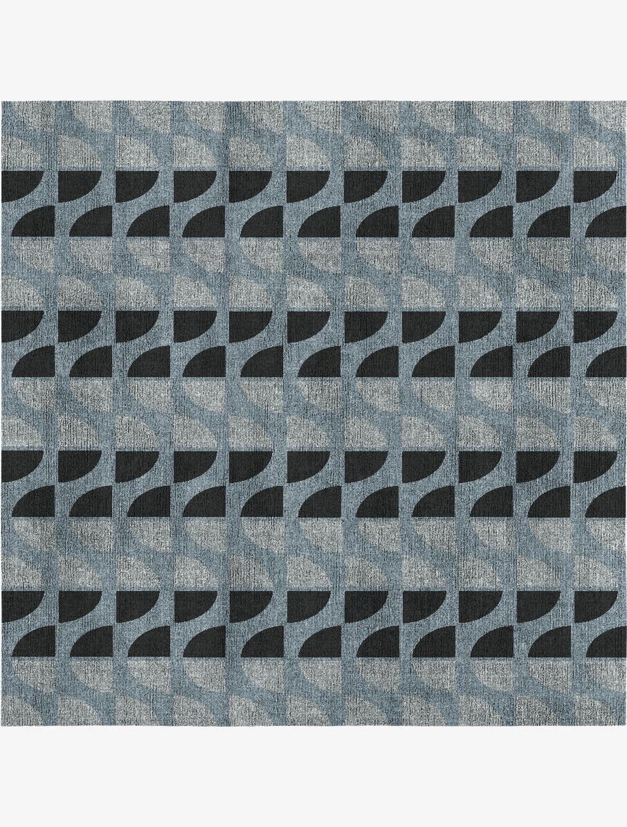 Sectors Geometric Square Flatweave Bamboo Silk Custom Rug by Rug Artisan