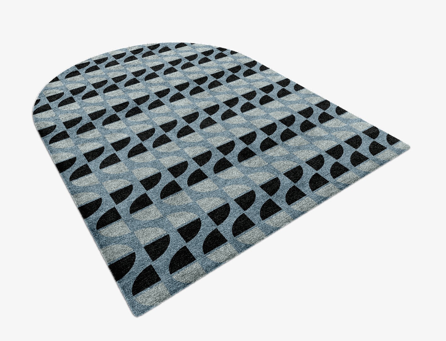 Sectors Geometric Arch Hand Knotted Bamboo Silk Custom Rug by Rug Artisan