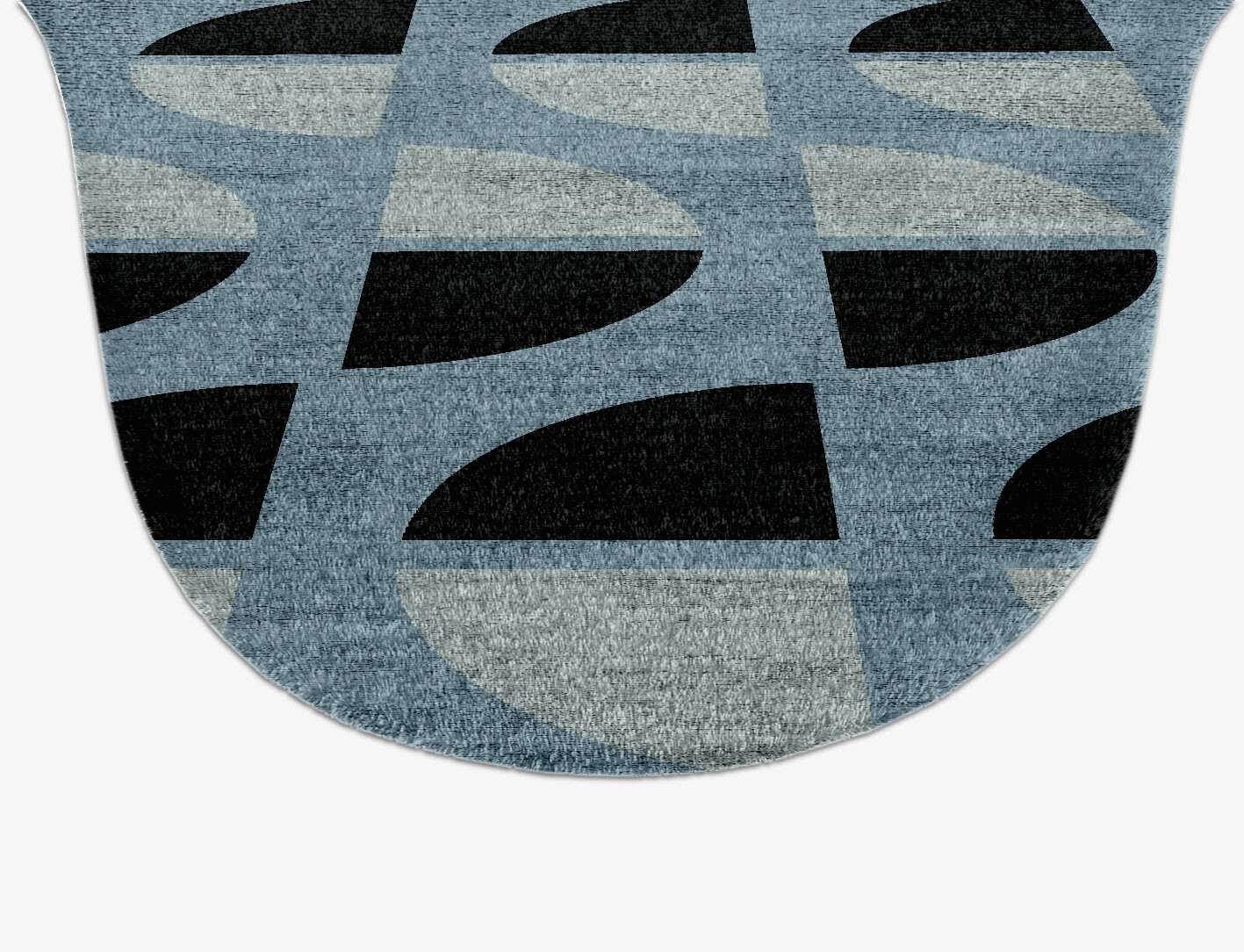 Sectors Geometric Drop Hand Knotted Bamboo Silk Custom Rug by Rug Artisan