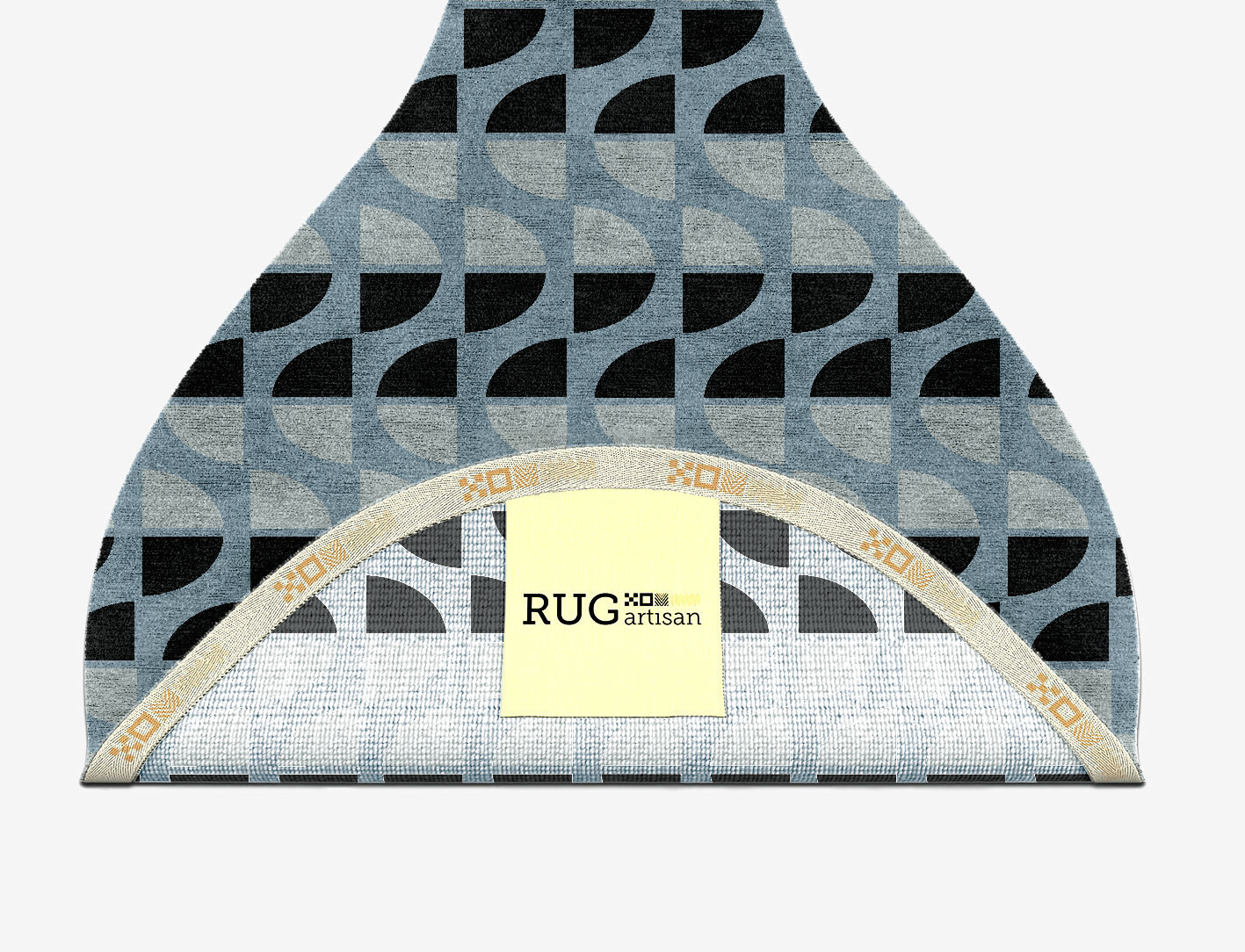 Sectors Geometric Drop Hand Knotted Bamboo Silk Custom Rug by Rug Artisan