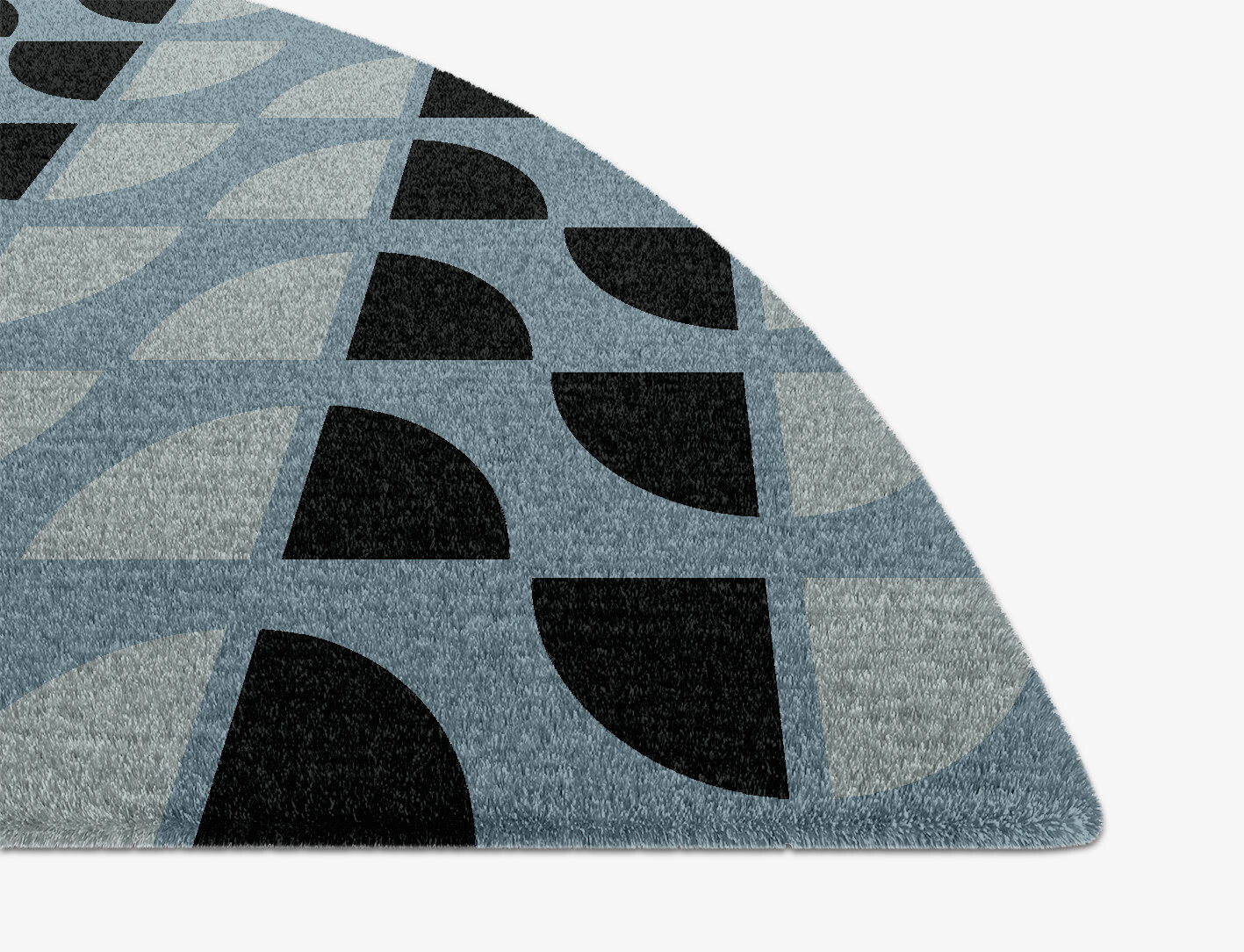 Sectors Geometric Halfmoon Hand Knotted Tibetan Wool Custom Rug by Rug Artisan