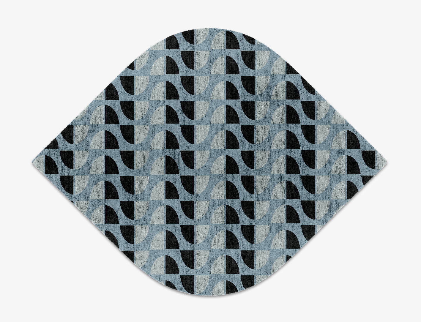Sectors Geometric Ogee Hand Knotted Bamboo Silk Custom Rug by Rug Artisan