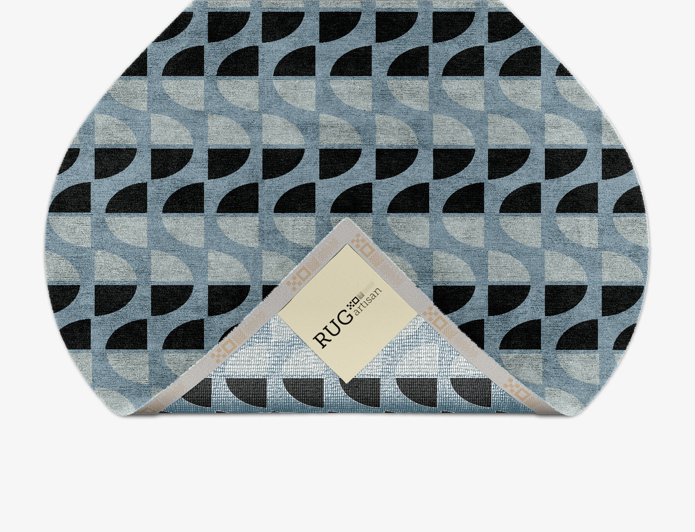Sectors Geometric Ogee Hand Knotted Bamboo Silk Custom Rug by Rug Artisan
