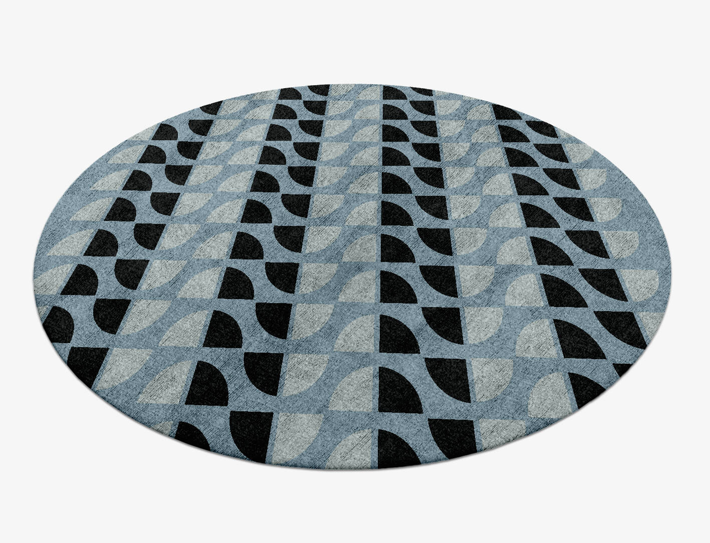Sectors Geometric Round Hand Knotted Bamboo Silk Custom Rug by Rug Artisan