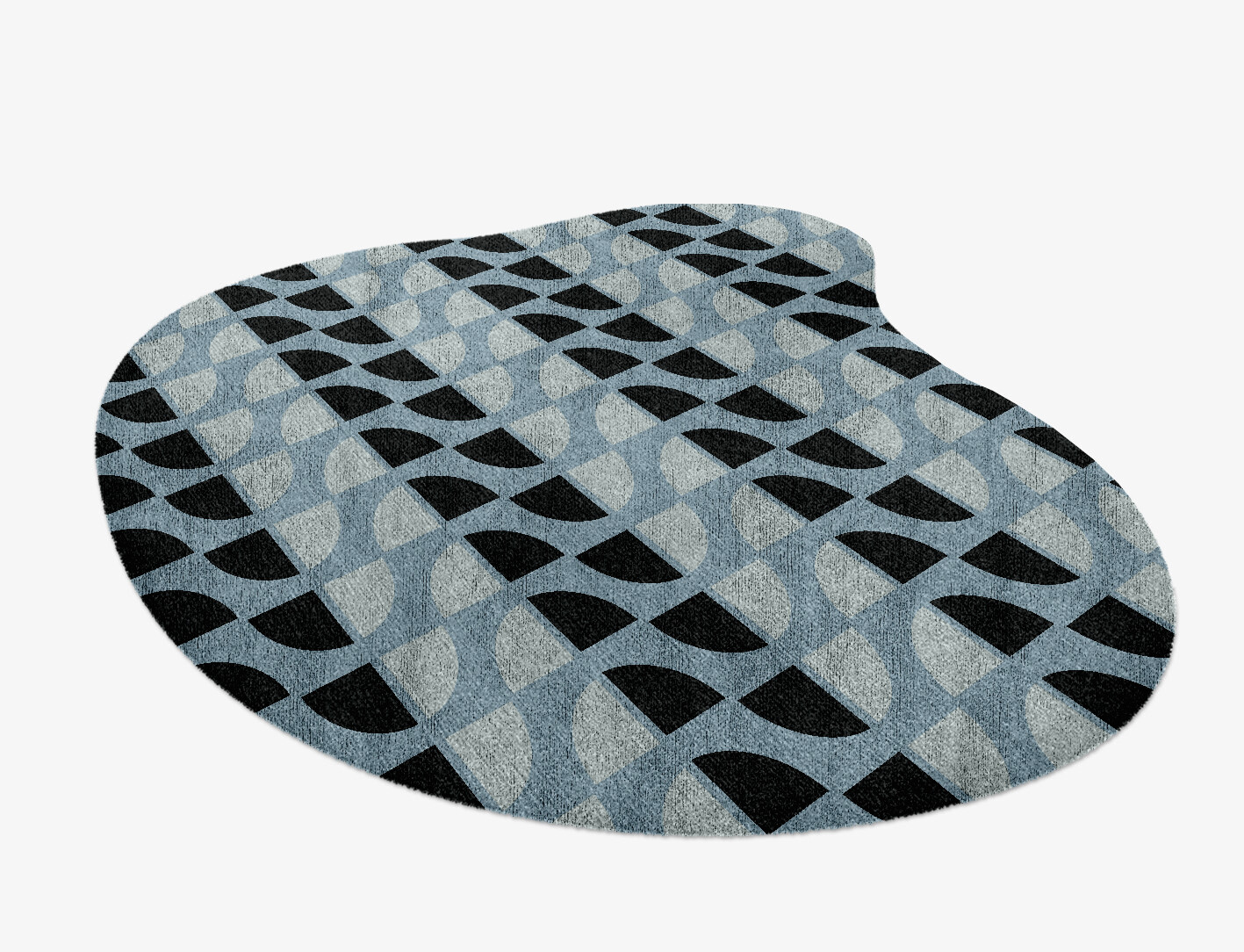 Sectors Geometric Splash Hand Knotted Bamboo Silk Custom Rug by Rug Artisan