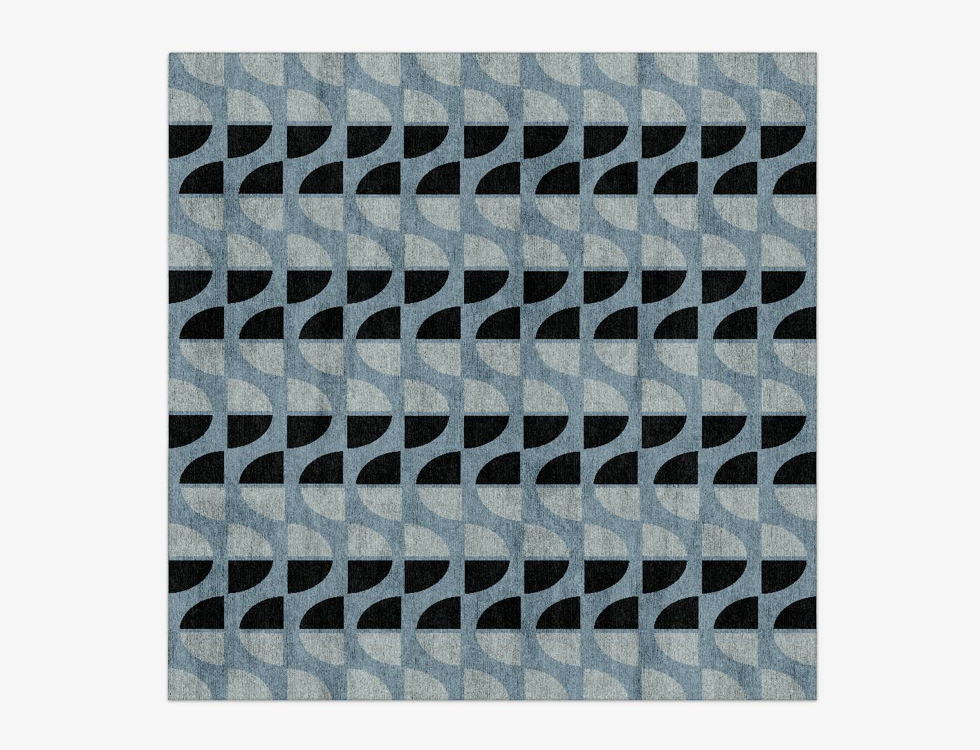 Sectors Geometric Square Hand Knotted Bamboo Silk Custom Rug by Rug Artisan