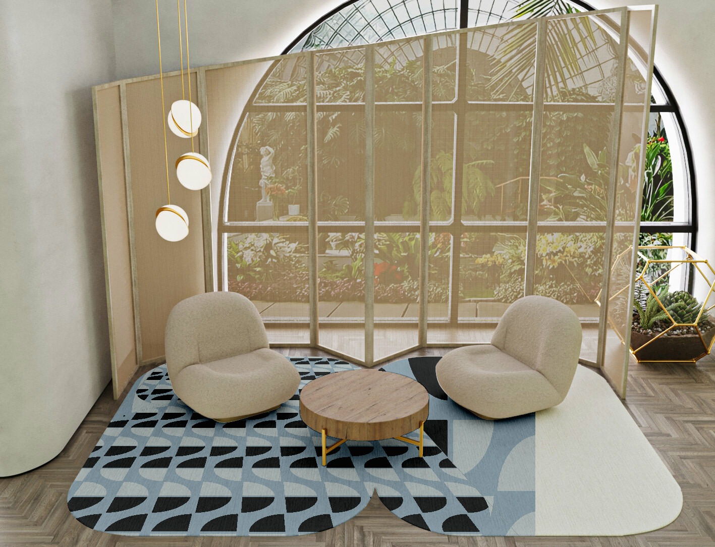Sectors Geometric Eight Hand Tufted Pure Wool Custom Rug by Rug Artisan