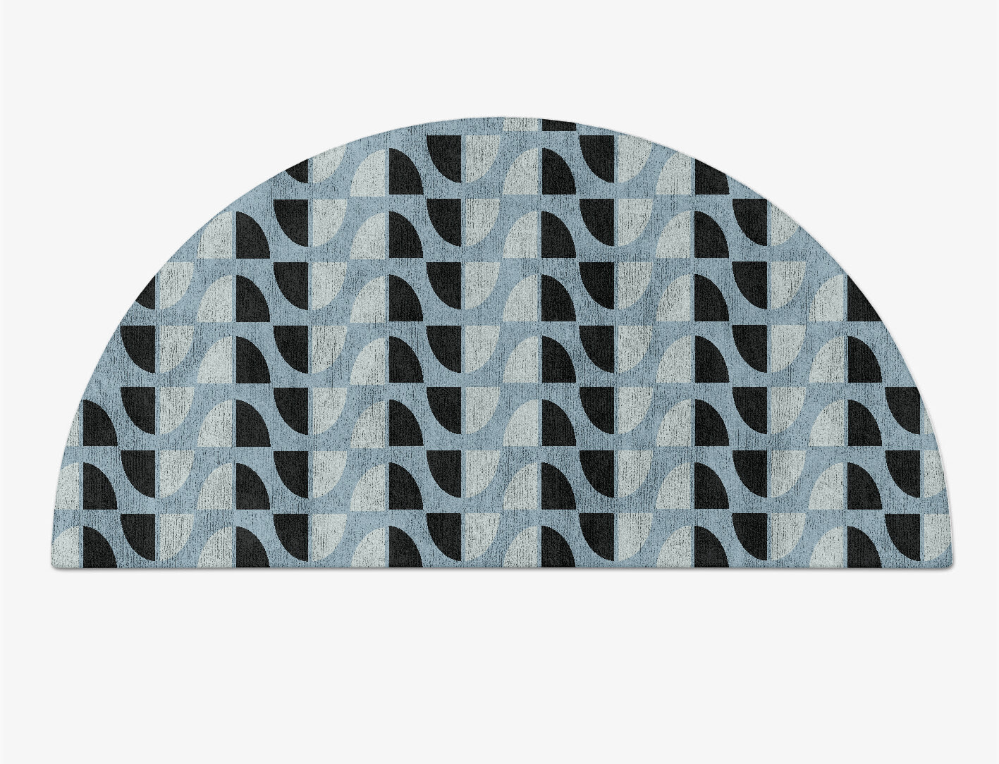 Sectors Geometric Halfmoon Hand Tufted Bamboo Silk Custom Rug by Rug Artisan