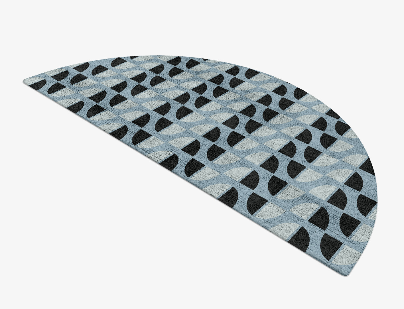 Sectors Geometric Halfmoon Hand Tufted Bamboo Silk Custom Rug by Rug Artisan