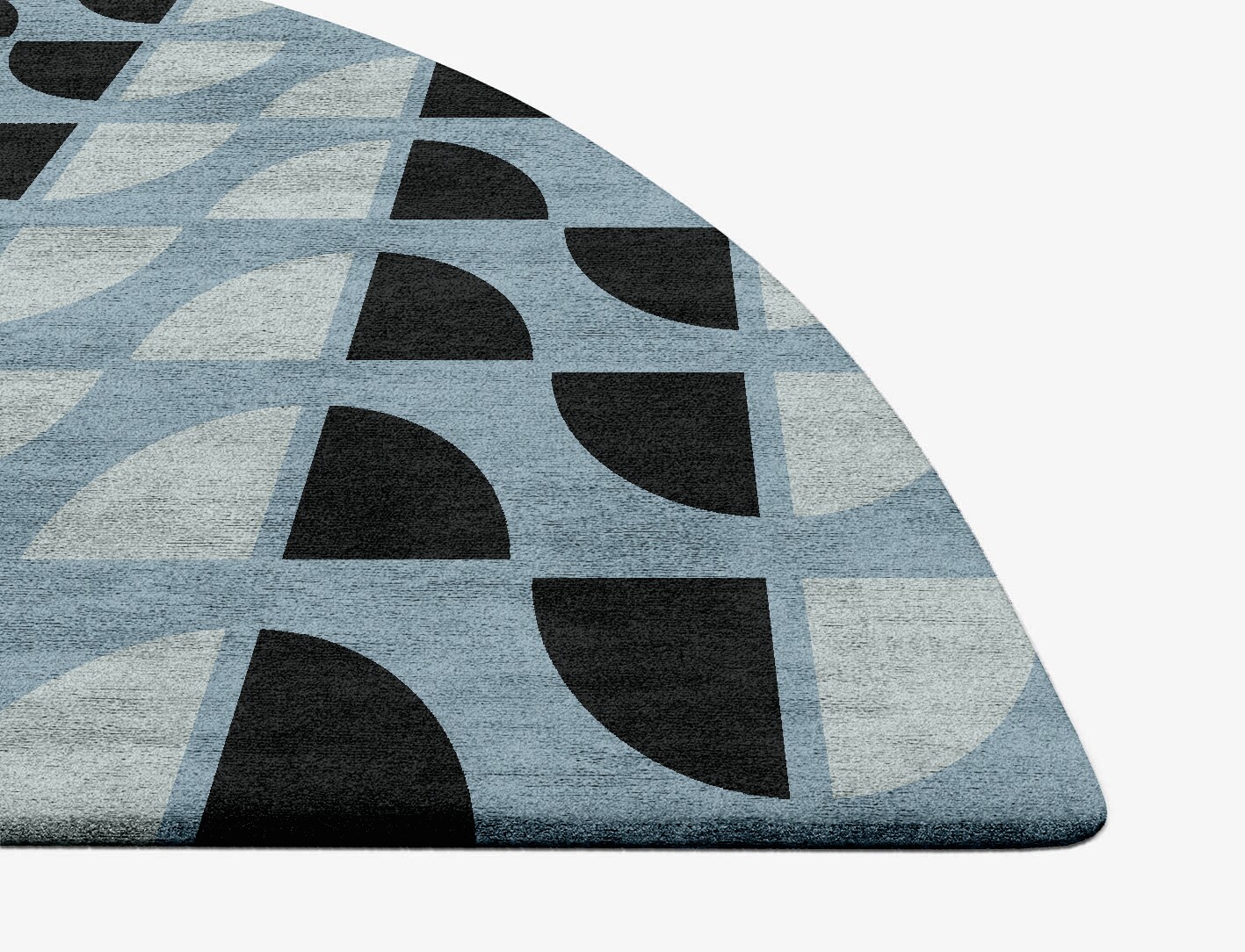 Sectors Geometric Halfmoon Hand Tufted Bamboo Silk Custom Rug by Rug Artisan