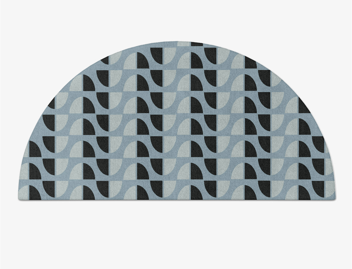 Sectors Geometric Halfmoon Hand Tufted Pure Wool Custom Rug by Rug Artisan