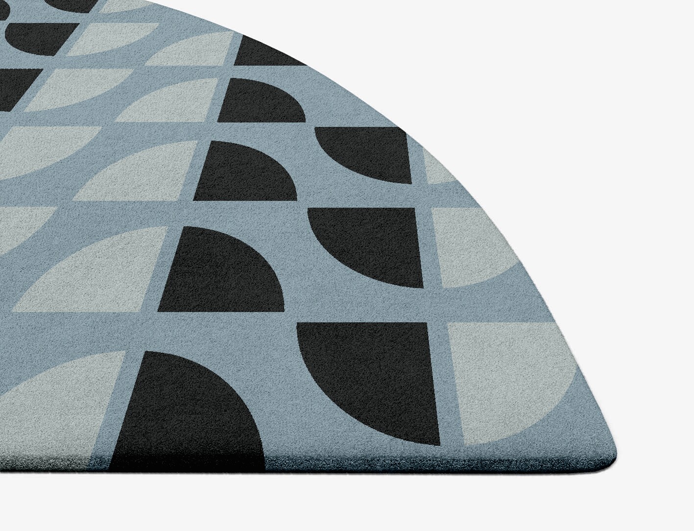 Sectors Geometric Halfmoon Hand Tufted Pure Wool Custom Rug by Rug Artisan